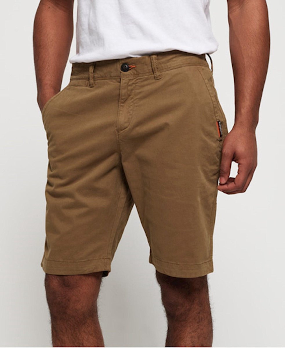 Superdry zacht slim fit chino short stretch twill katoen khaki army - Maat W32