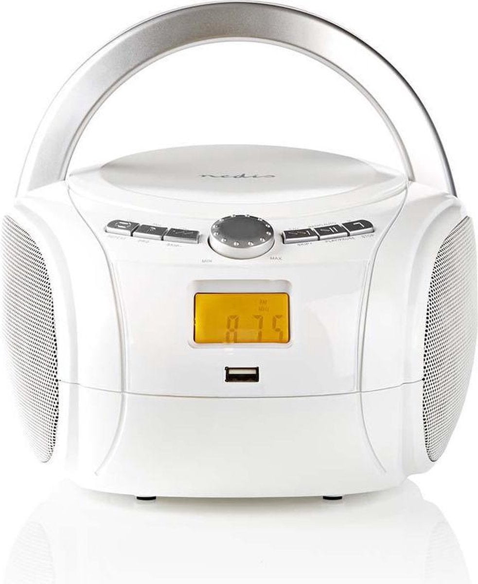 Boombox | 9 W | Bluetooth® | CD-speler / FM-Radio / USB / AUX | Wit