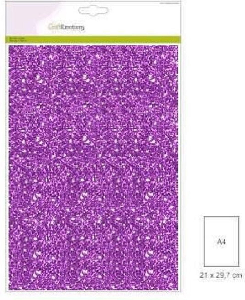 CraftEmotions glitterpapier 5 vel paars +/- 29x21cm 120gr