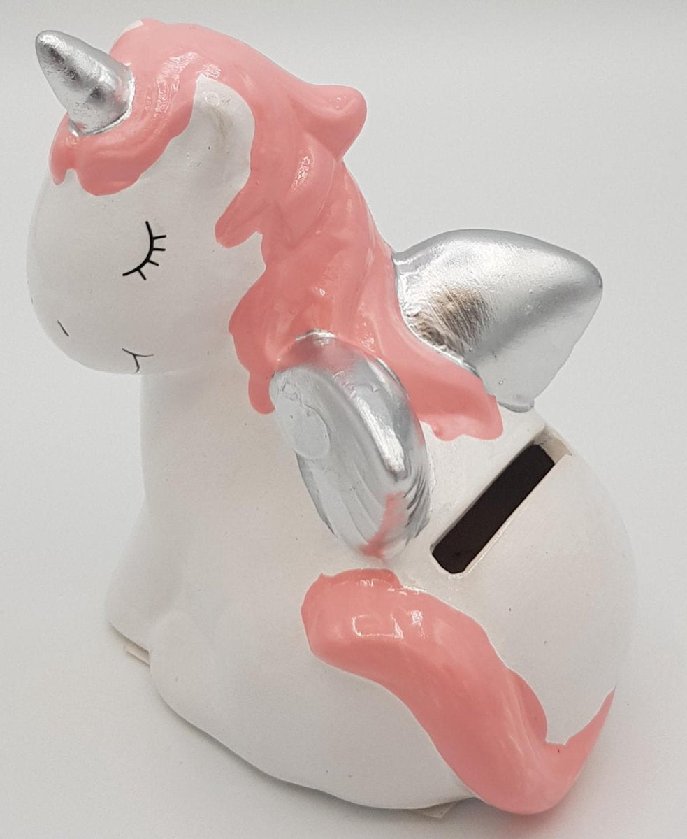 Spaarpot unicorn 9x8x13cm