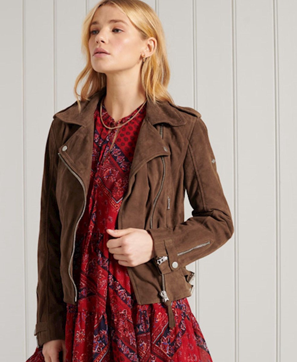 Superdry Dames Klassiek suède bikerjack