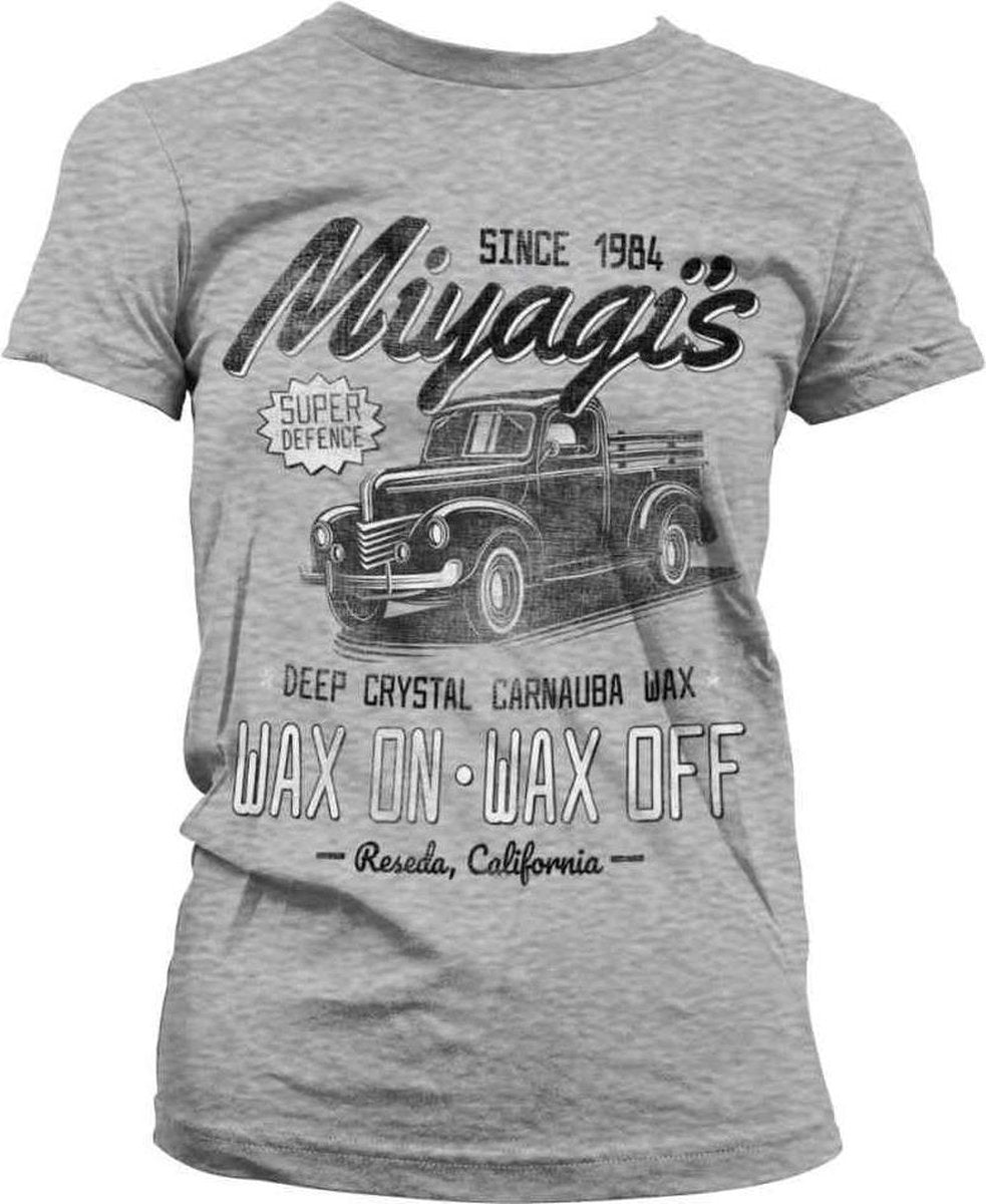 Karate Kid Dames Tshirt -XL- Miyagi's Super Defence Waxing Grijs
