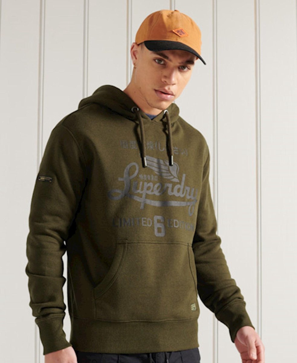 Superdry Heren Trui Military hoodie met grafische print