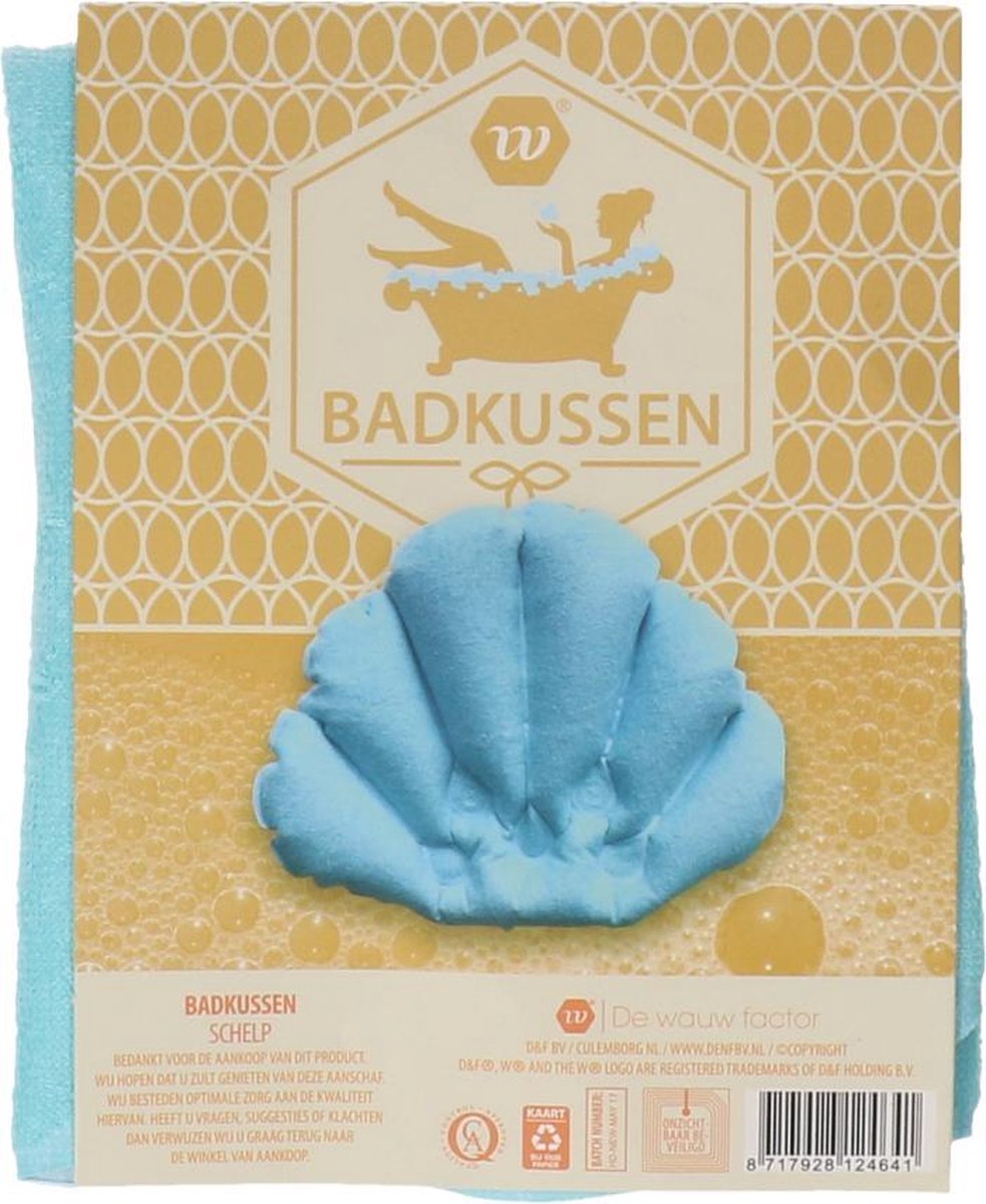 Badkussen | Badkussentje | Kussen voor in bad | Schelp blauw | 1 stuk | Bad kussen
