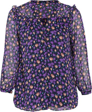 Blouse in voile met tulpenprint