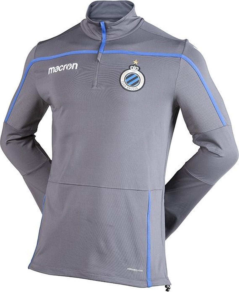 Macron Club Brugge Sweater Zip Grijs Senior 2018/2019 - Maat XXXL