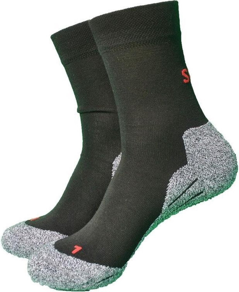2-pack Wandelsokken - Maat 39-42 - Zwart - Naadloos - Coolmax - links/rechts - ( 2 paar )