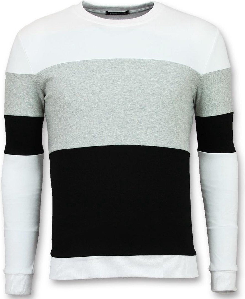 Enos Striped Sweater Heren - Online Streep Truien Kopen - Grijs - Maten: XL