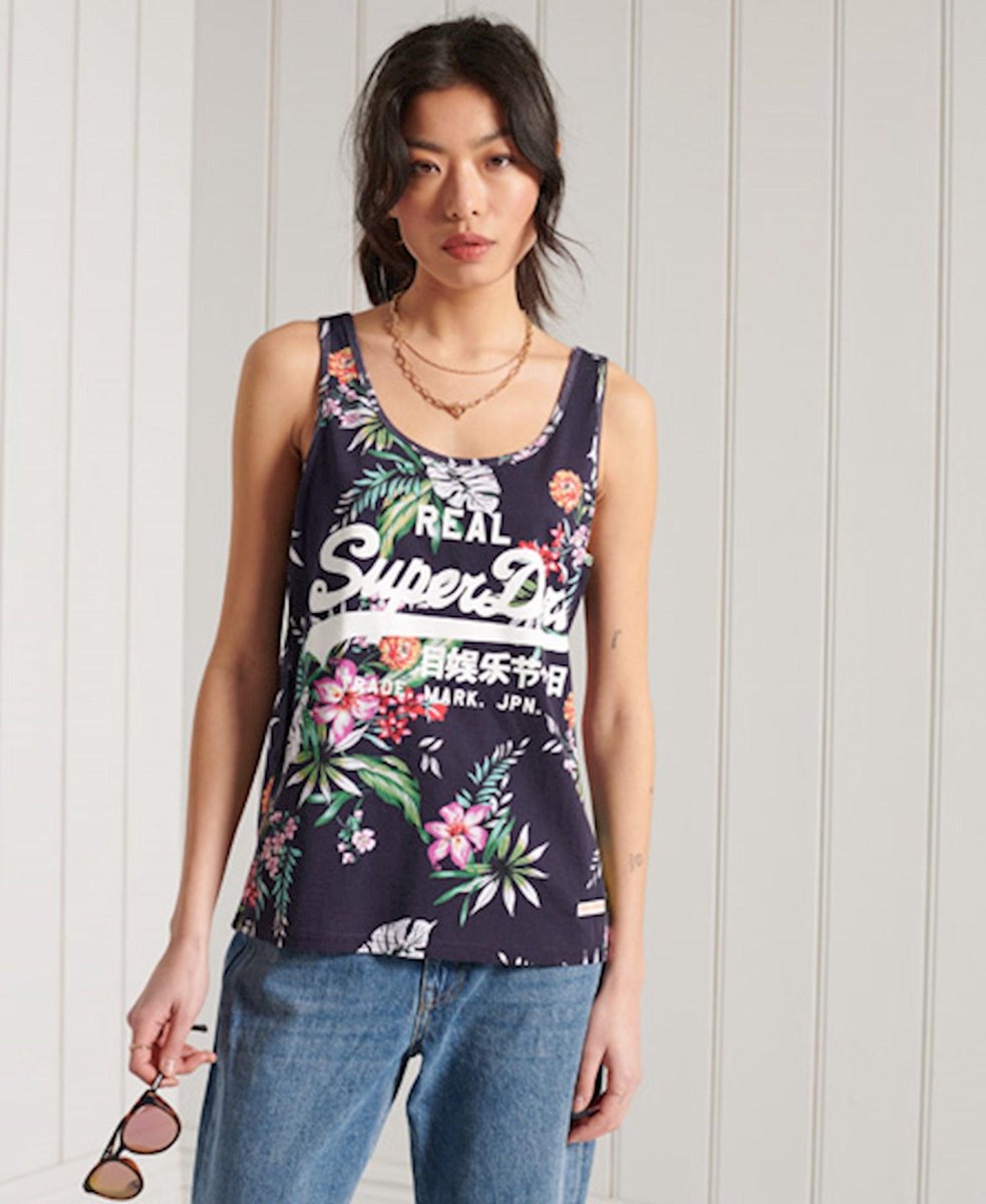 Superdry Dames Vintage Logo topje met all-overprint