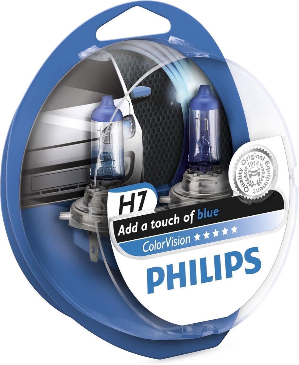 Philips Gloeilampset - Color Vision H7 Blue - 2 Stuks
