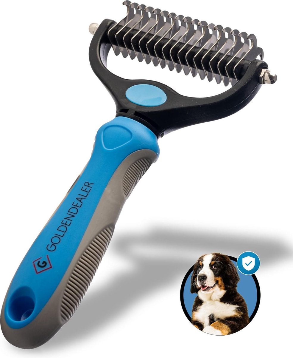 GOLDENDEALER™ - 2-zijdige ondervacht kam voor hond en kat | Hondenborstel | Kattenkam | Hondenkam voor ondervacht | Klittenkam voor honden en katten | Verwijderd klitten en voorkomt haaruitval