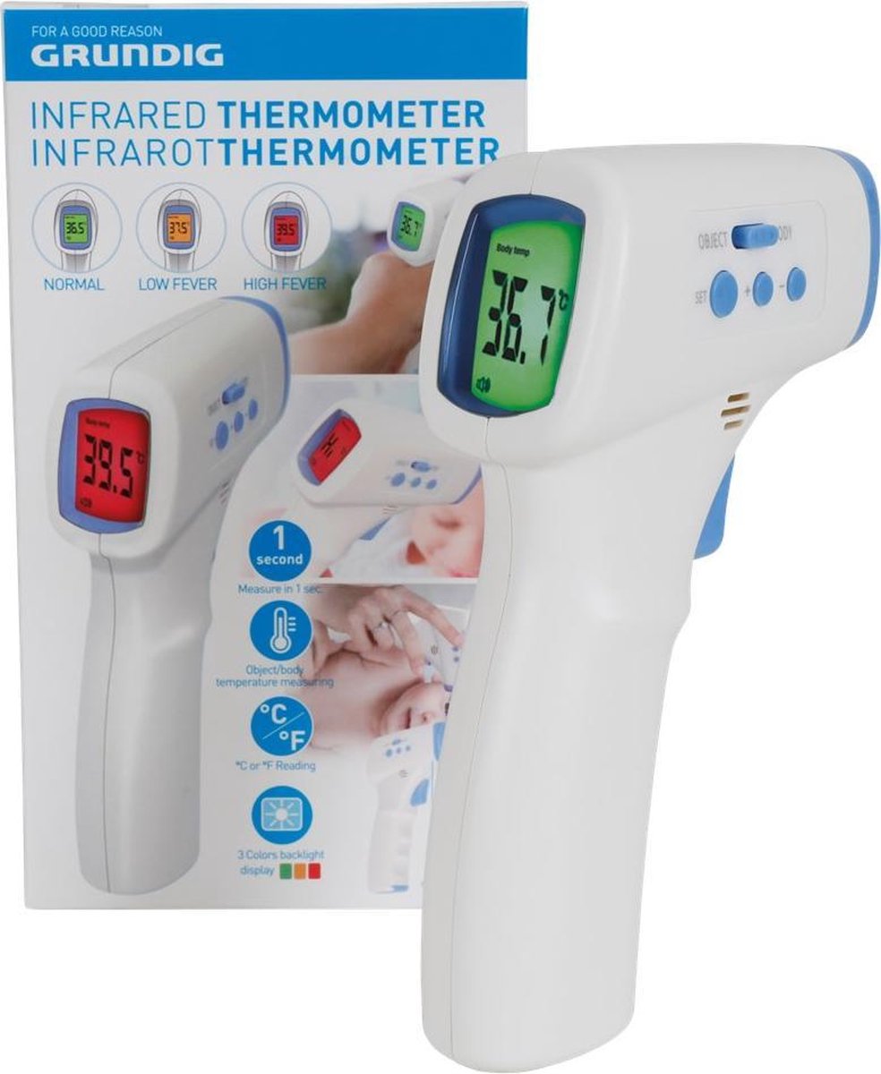 Grundig Voorhoofdthermometer - Thermometer - Temperatuurmeter - Infrarood