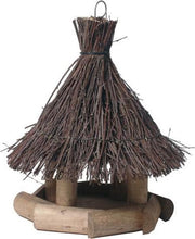 Voederhuis met tenen dak 44x34CM Bruin