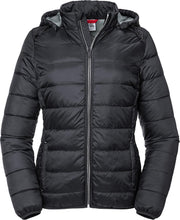 Russell Dames/dames Hooded Nano Gewatteerd Jasje (Zwart)