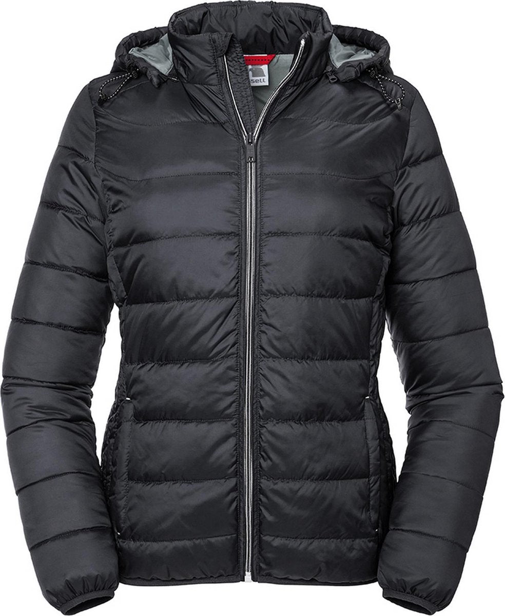 Russell Dames/dames Hooded Nano Gewatteerd Jasje (Zwart)