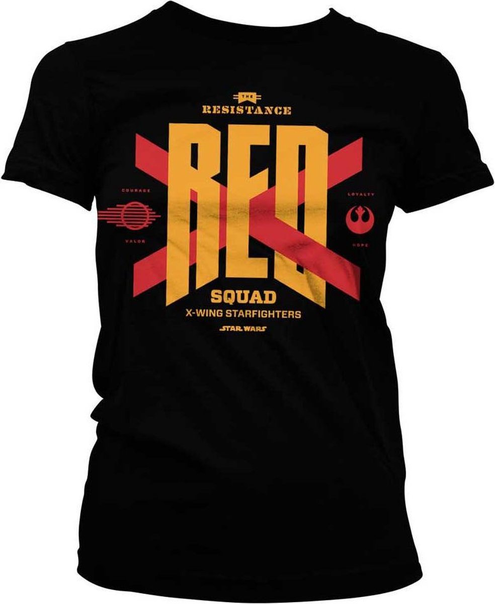 STAR WARS 7 - T-Shirt Red Squad GIRL - Black (XXL)