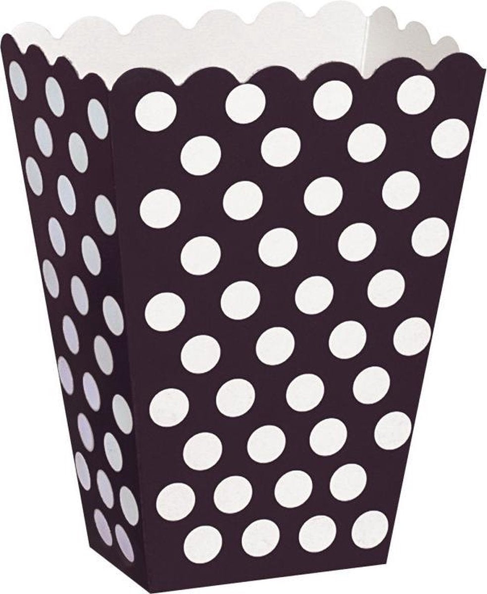 Zwarte Popcorn Bakjes 8st