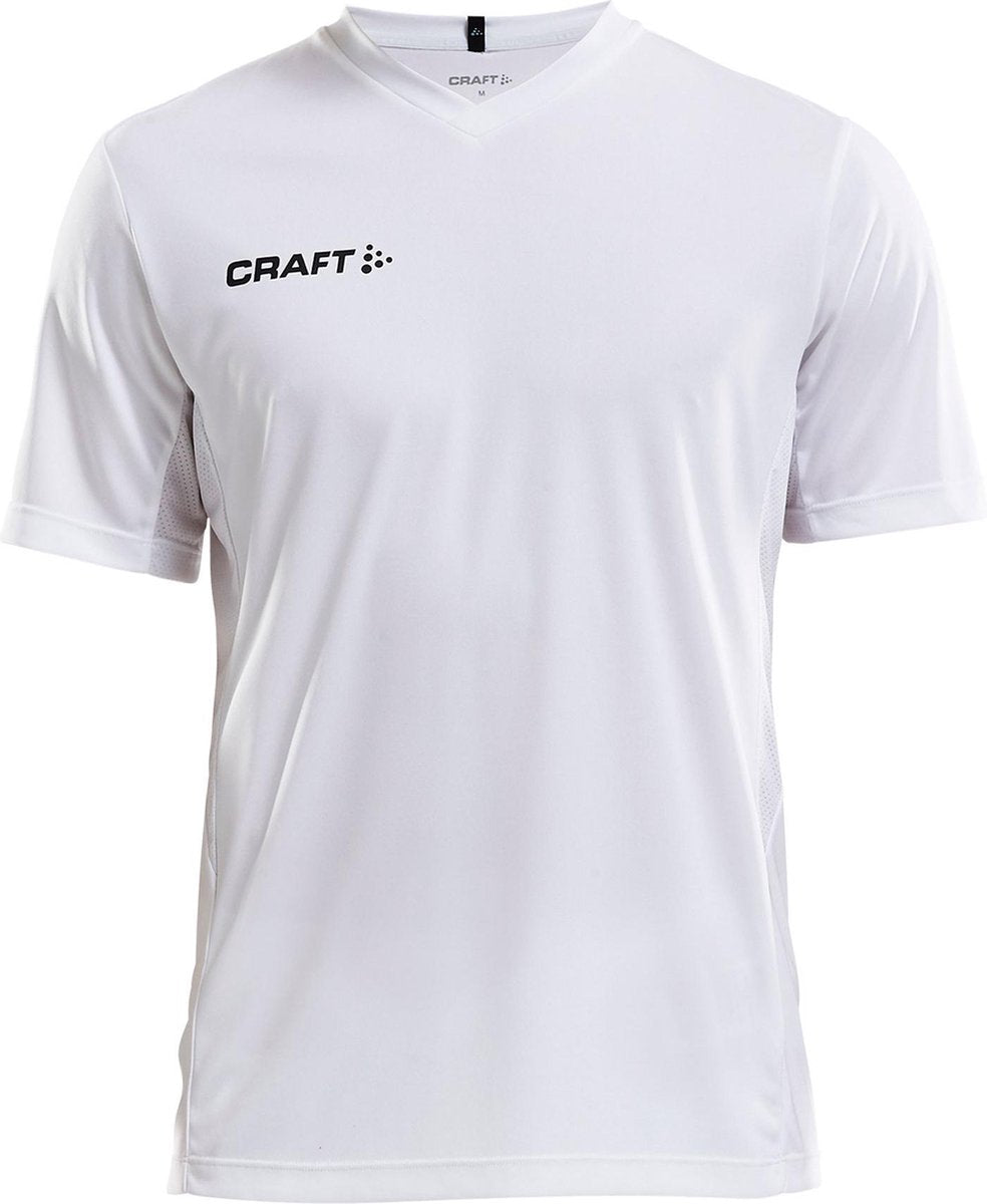 Craft Squad Jersey Solid SS Shirt Heren Sportshirt - Maat XXL  - Mannen - wit/zwart