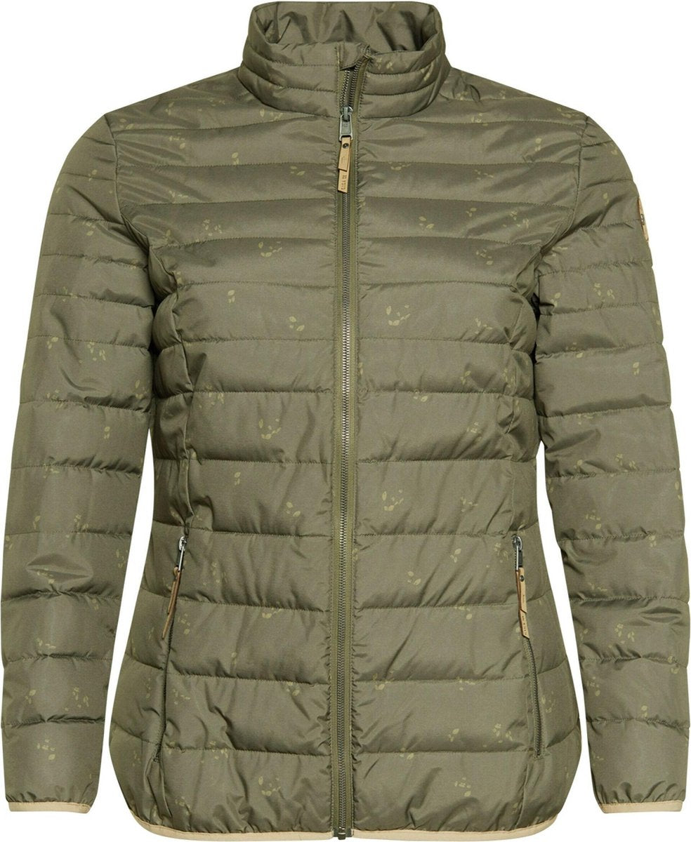 Killtec dames (tussen) jas Vacker olijfgroen print - maat 46