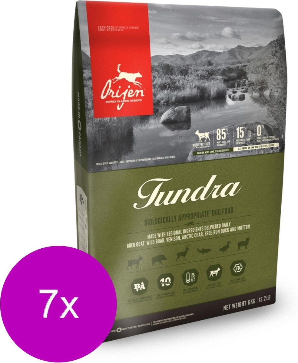 Orijen Whole Prey Tundra Dog Geit&Zwijn - Hondenvoer - 7 x 2 kg
