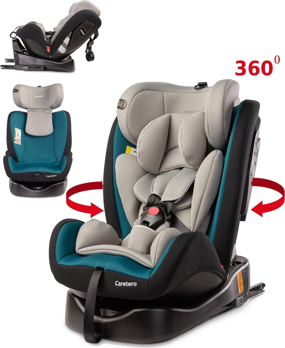 MOKKI draaibare autostoel ISOFIX Groep 0/1/2/3 tot 12 jaar donkergroen