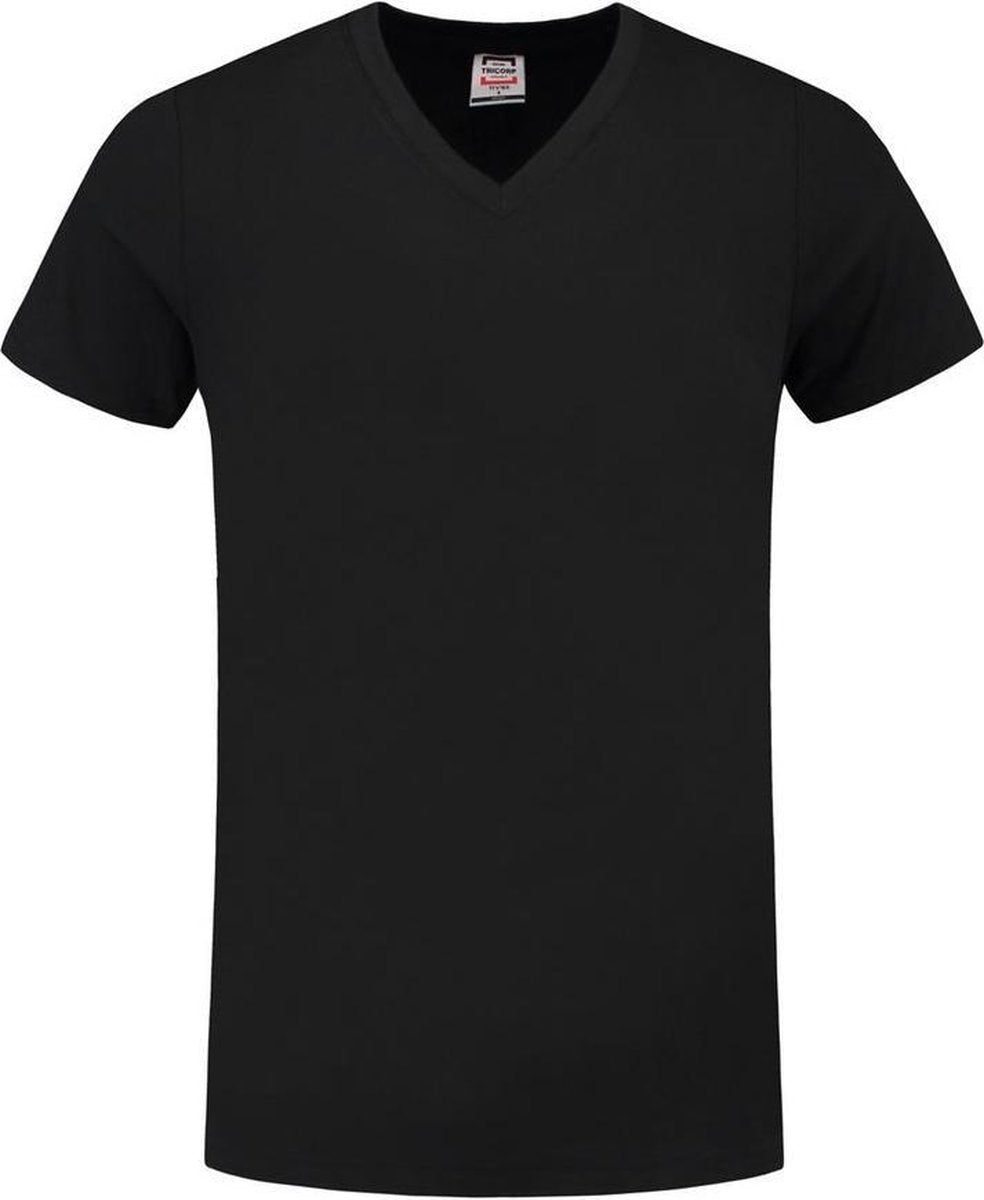 Tricorp 101005 T-Shirt V Hals Slim Fit Zwart maat 5XL
