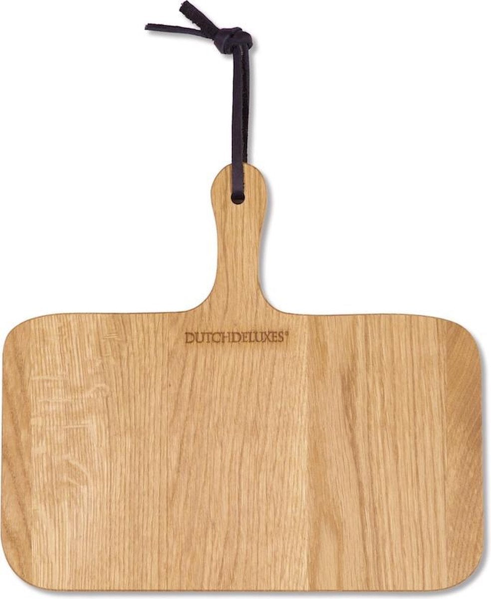Dutchdeluxes - XS Broodplank / Serveerplank - Rechthoekig - Massief Eikenhout - 34 x 19 cm - Met handvat