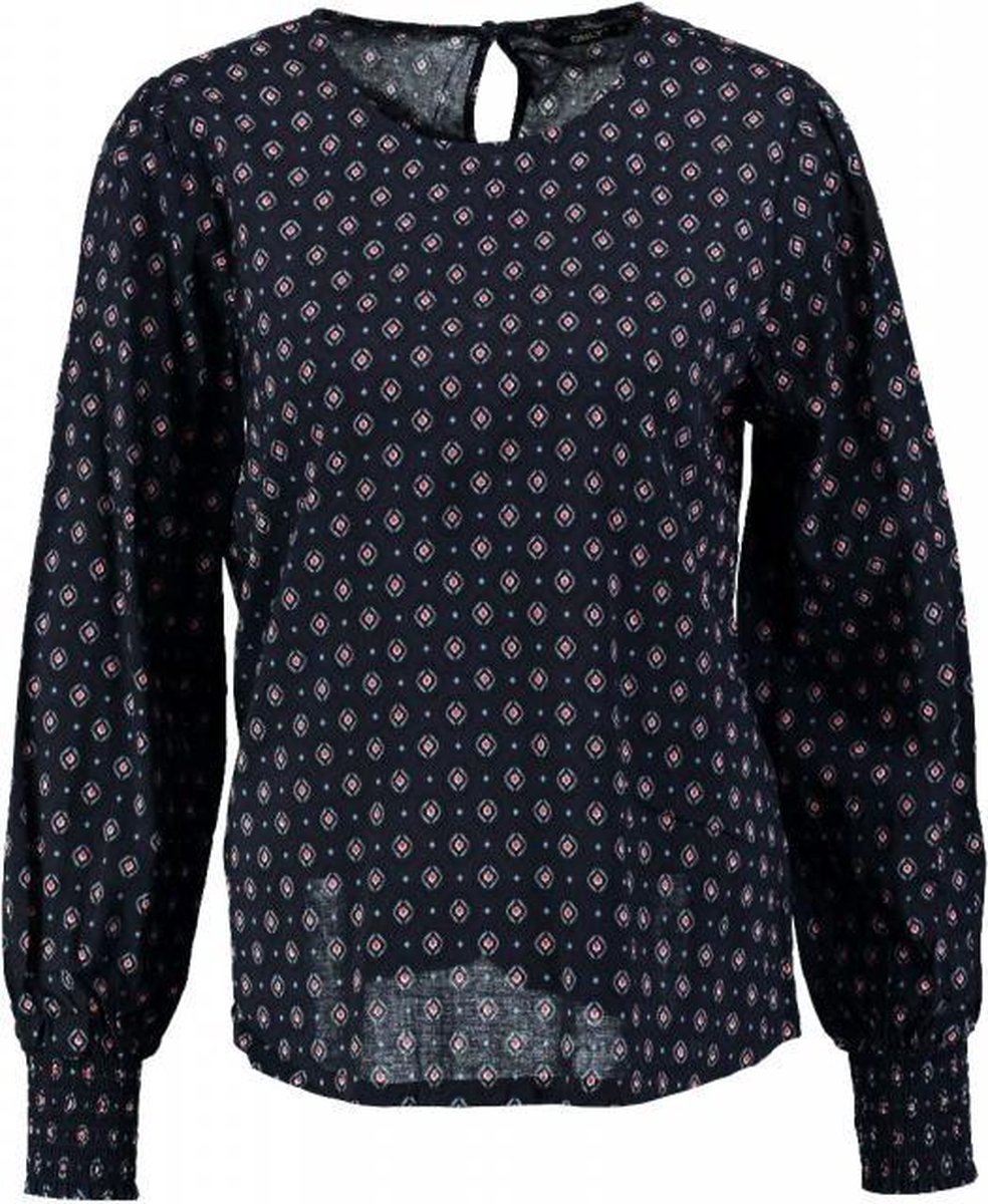 Only zachte blauwe blouse longsleeve van stevig katoen viscose - maat 34