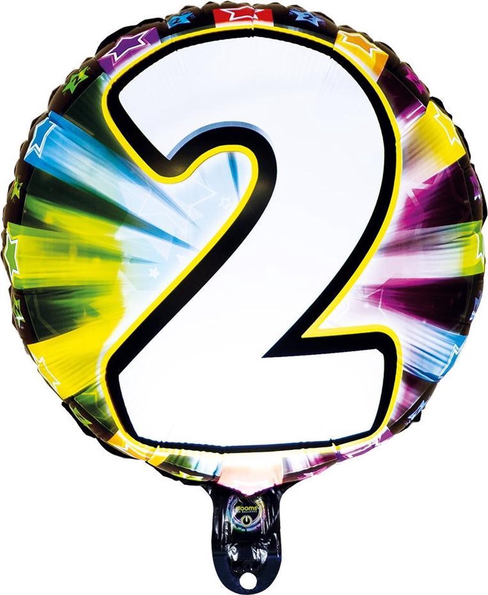 Illooms Led-folieballon Cijfer 2 56 Cm