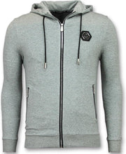 ENOS Mannen vest met Capuchon - Trainingsjack Heren - F581G - Grijs - Maten: XS