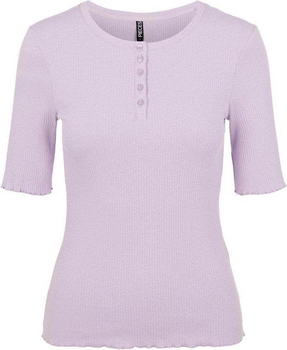 Pcluca Ss Half Placket Tee Bc 17112698 Orchid Bloom