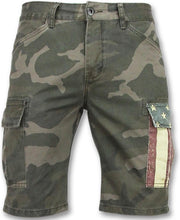 Enos Camouflage korte broek mannen - Goedkope bermuda broeken - 9017 - Groen/ Grijs - Maten: 28