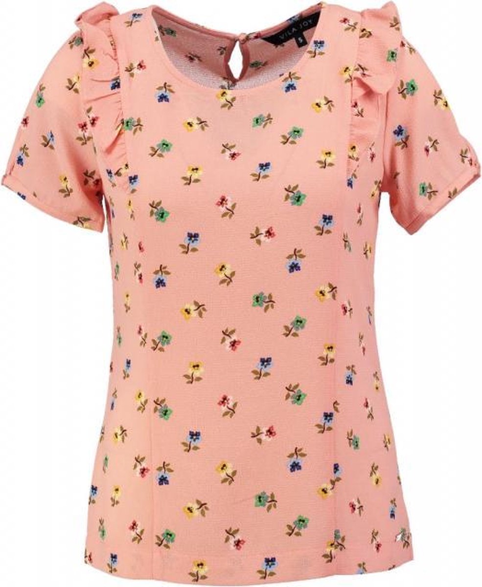 Vila joy structure blouse shirt polyester stretch - Maat XL