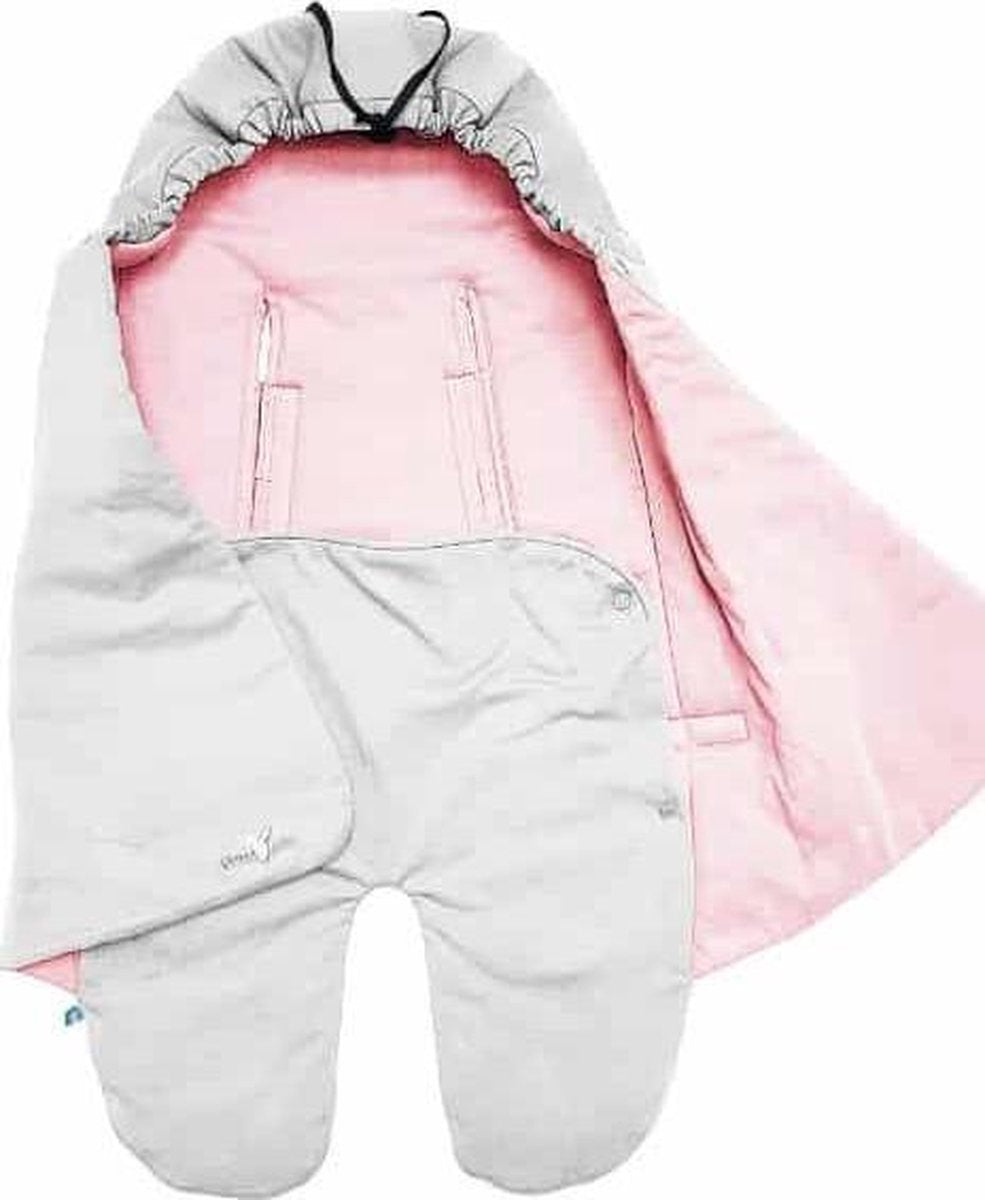 Wallaboo babydeken Moon - wikkeldeken en wrapper - 100% katoen - voor pasgeboren tot 9 maanden - 90 x 96 cm - zilver en roze