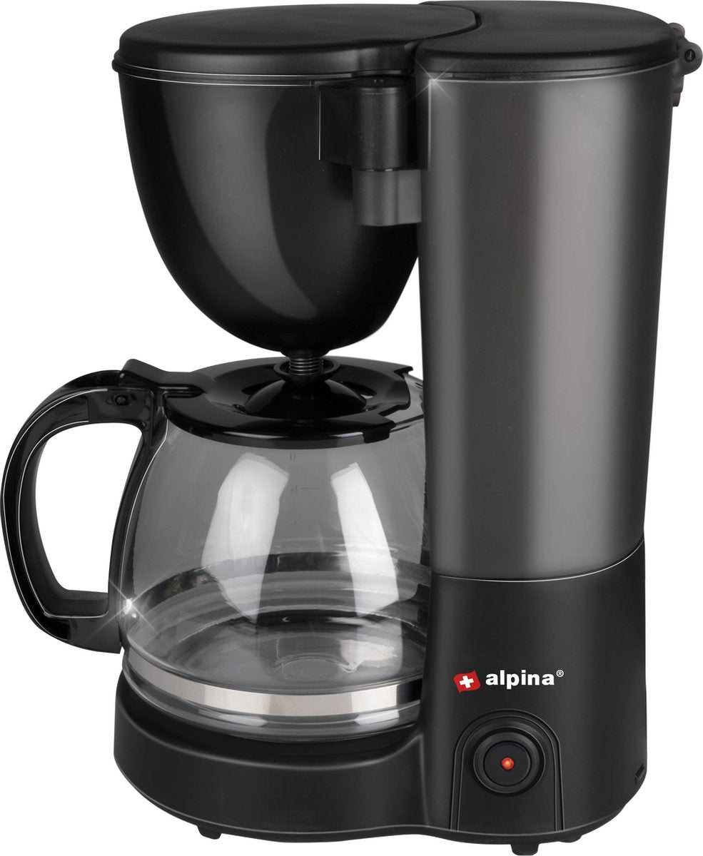 Alpina Koffiezetapparaat - 10-12 Koppen Filterkoffie - Warmhoudplaat - Pauzeerfunctie - Zwart