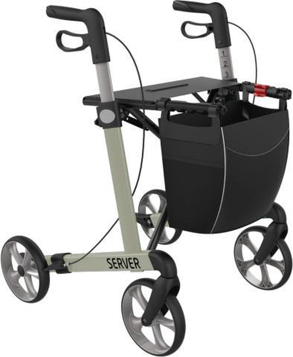 Server Lichtgewicht Rollator Champagne - Zachte comfort banden