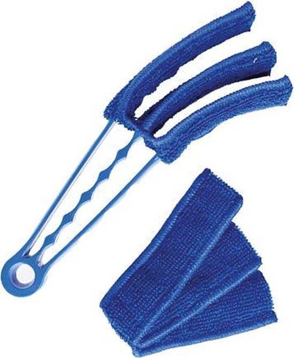 Jaloezie reiniger + Extra Schoonmaakdoekje - Jaloezie Stoffer - Plumeau - Luxaflex borstel - Lamellen Schoonmaak - blauw