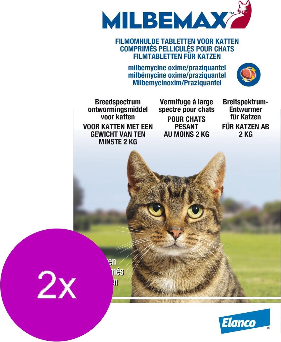 Elanco Milbemax Kat - Anti wormenmiddel - 2 x 2 tab 2-8kg