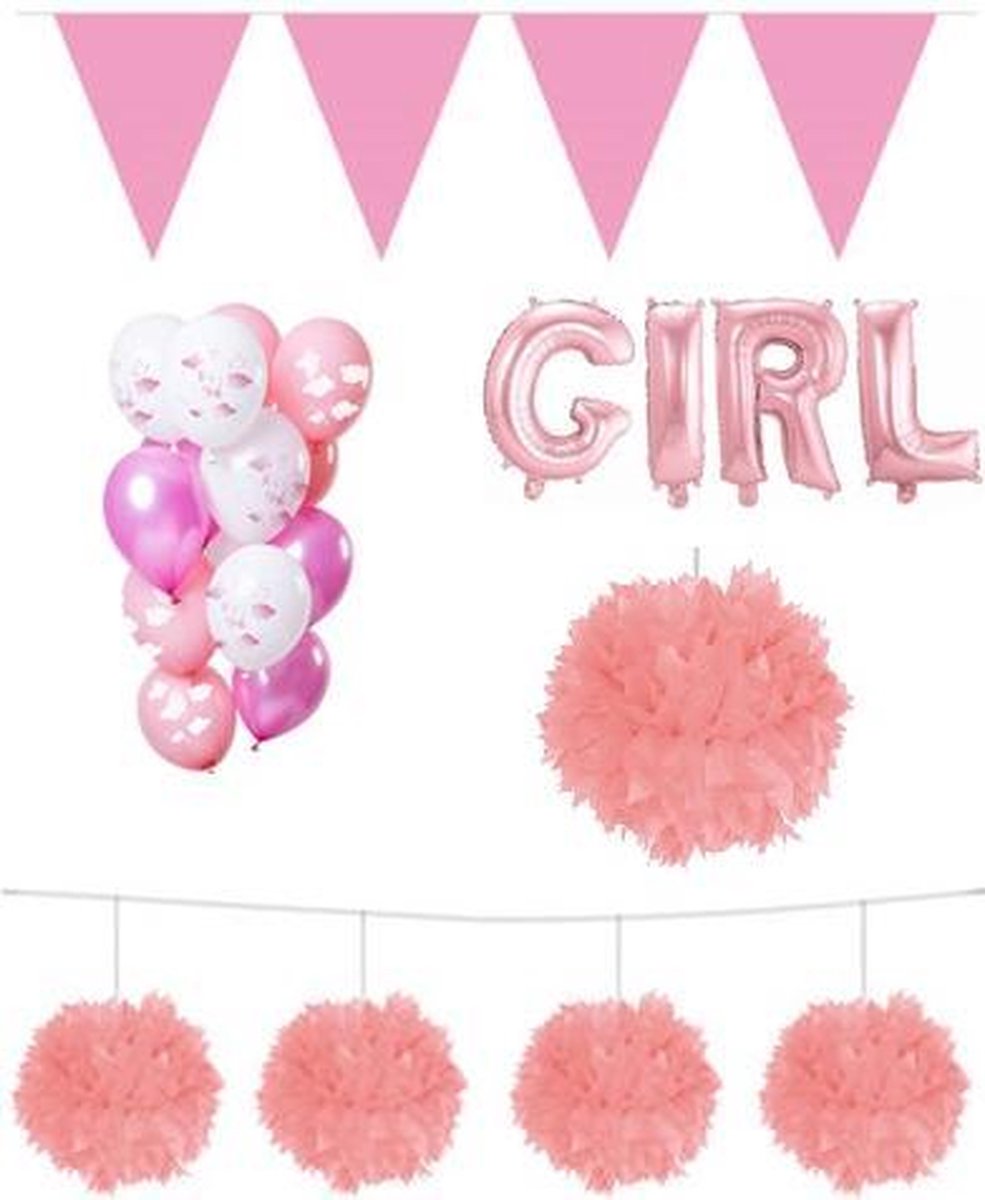 IT'S A GIRL | Geboorte pakket Roze | Meisje | Pink Versiering | Babyshower | Geboorte |Geboorte decoratie | Ballon | Slinger