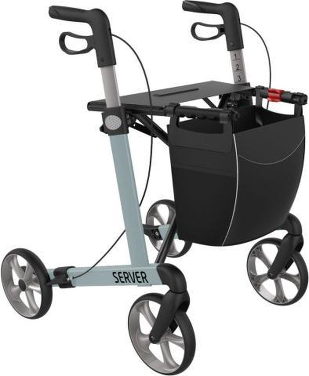 Server Lichtgewicht Rollator Lichtblauw - Standaard banden