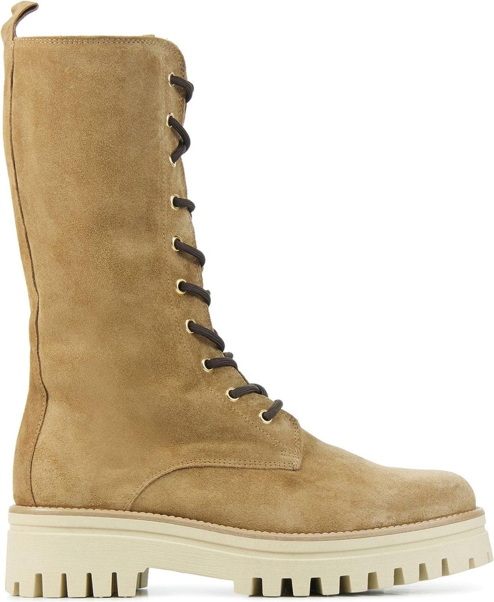 Mace Vrouwen Suède  Veterboots / Laarzen / Damesschoenen M1104 - Bruin - maat 39