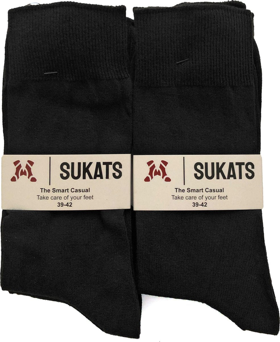 Sukats - Smart Casual Sokken - Meerdere Maten - 6 Paar - Zwart - Maat 39-42