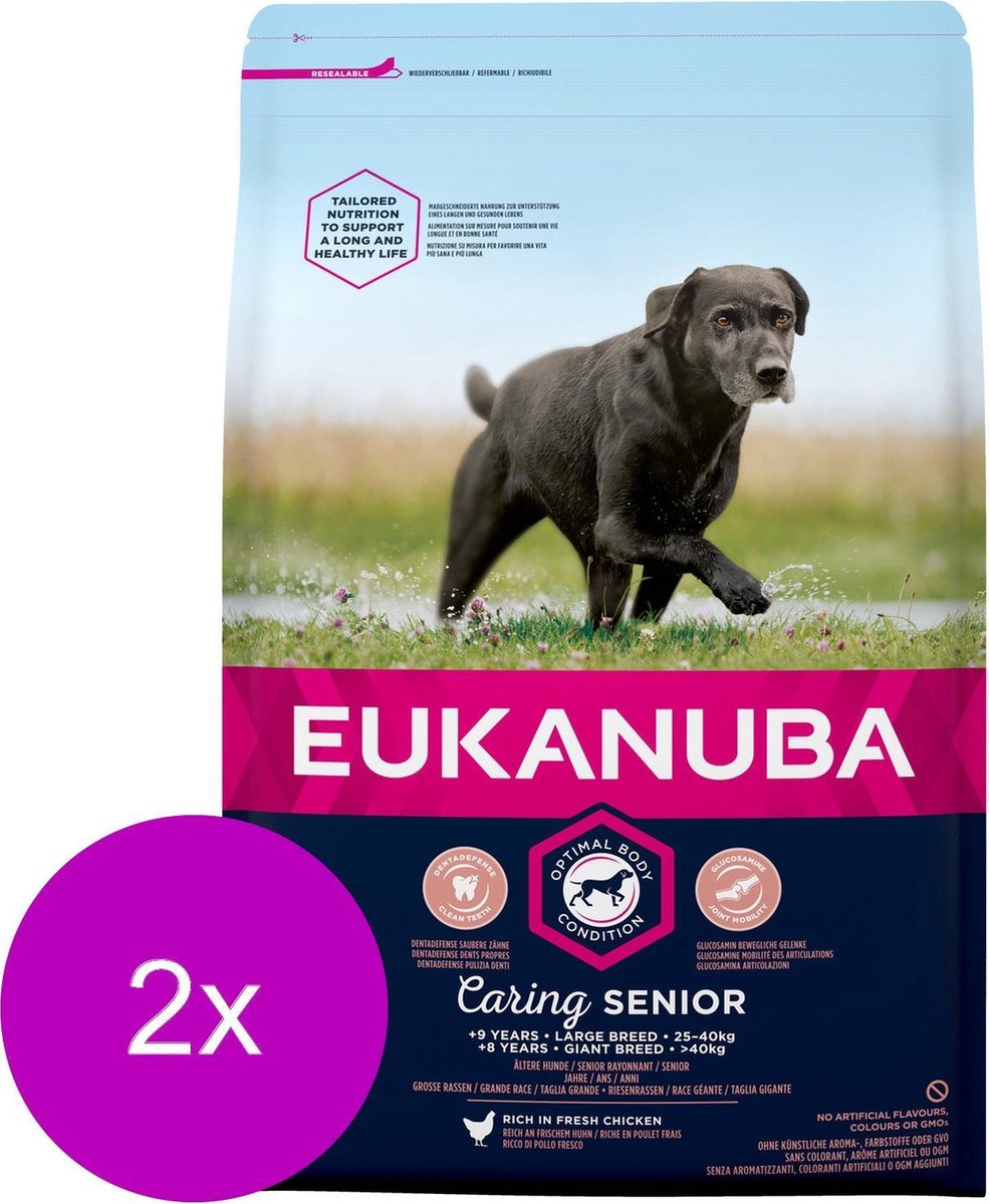 Eukanuba Caring Senior Large Breed Kip - Hondenvoer - 2 x 3 kg