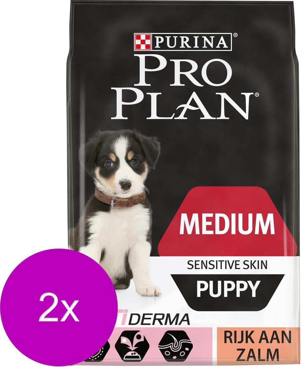 Pro Plan Puppy Medium Sensitive Skin - Zalm - Hondenvoer - 2 x 3 kg
