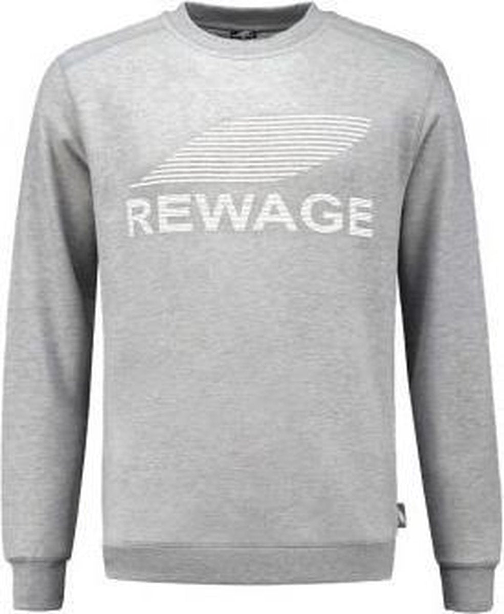 REWAGE Sweater Premium Heavy Kwaliteit - Heren - Grijs - L