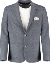 Gentiluomo blauw gemeleerd slim fit colbert katoen linnen - Maat 46