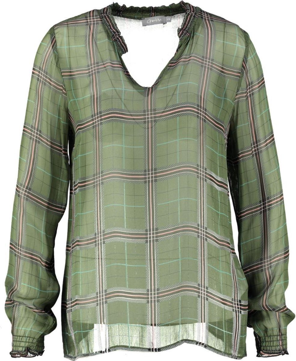 Geisha groene transparante viscose blouse - Maat S