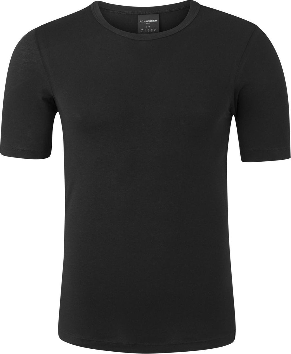 Schiesser 95/5 - heren T-shirt O-hals - zwart -  Maat M