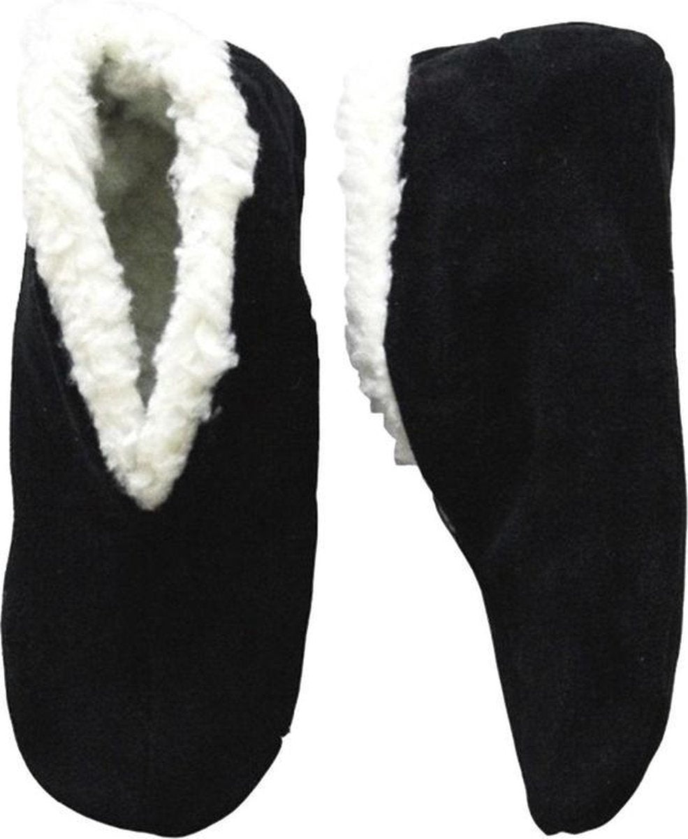 Echte suede Spaanse sloffen dames - Zwart - Maat 39