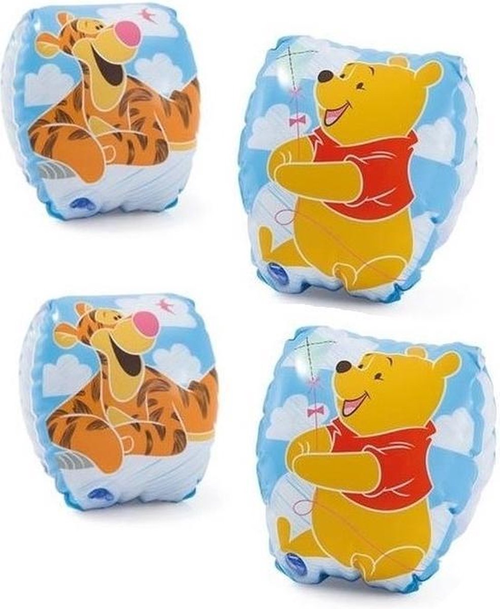 Set van 4x stuks zwembandjes Intex Winnie de Poeh 1-3 jaar - Zwembenodigdheden - Zwemhulpjes - zwemmouwtjes/zwembandjes voor kinderen